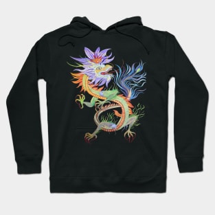 Bright and Vivid Chinese Fire Dragon Cut Out Hoodie